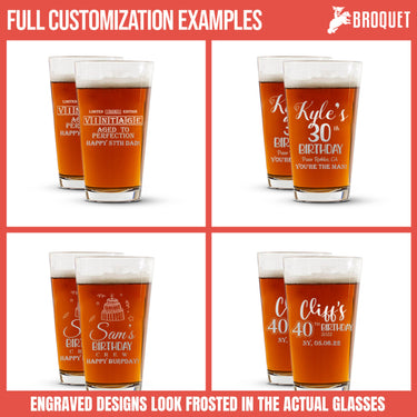 Cheers To 40 Years Personalized Pint Glass
